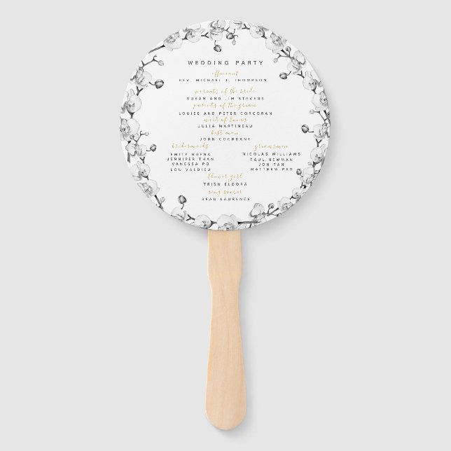 Elegante Romantische klassische Chic Floral Gold H Fächer (Rückseite)