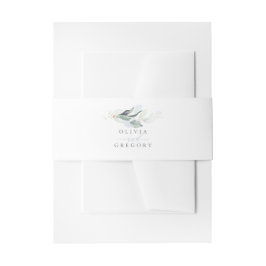 Elegante Romantische Landschaft Dusty Blue Wedding Einladungsbanderole