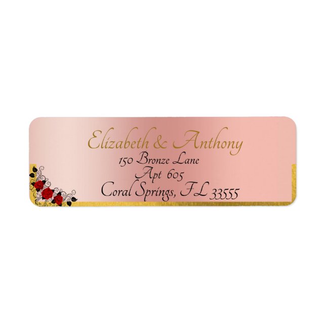 Elegante Romantische Paare Rose Goldene Hochzeit (Vorne)