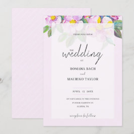 Elegante Romantische Peach Blume Watercolor Einladung