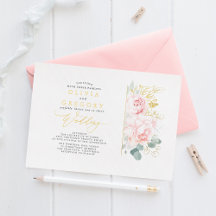 Elegante romantische Rosa Blume und Grüne Hochzeit