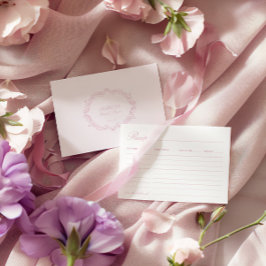 Elegante Romantische Rosa Brautparty Rezept Karte