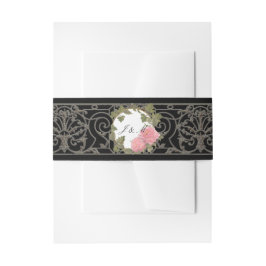 Elegante Romantische Rosa Pink Peony Scroll Kunstv Einladungsbanderole
