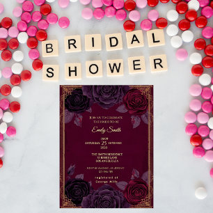 Elegante romantische Rose Gotisches Brautparty Einladung