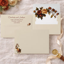 Elegante romantische rostrote Herbst-Hochzeit