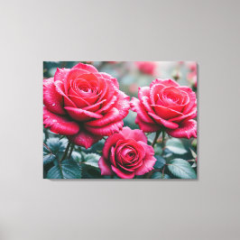 Elegante Romantische Rote Rosen Leinwanddruck