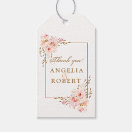 Elegante romantische Wasserfarben Rosa Rosa Rosa G Geschenkanhänger