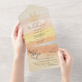 Elegante Romantische Wildblumen All In One Einladung
