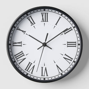 Elegante römische Wall-Uhr ⏳ Schwarz & Weiß Uhr