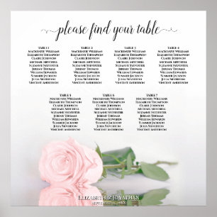 Elegante Rosa 7 Tafelübersicht Poster