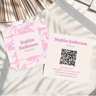 Elegante rosa abstrakte Muster-Quadrat-Geschäftska Quadratische Visitenkarte