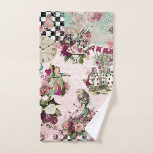 Elegante rosa Alice im Wunderland Handtuch