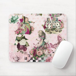 Elegante rosa Alice im Wunderland Mousepad