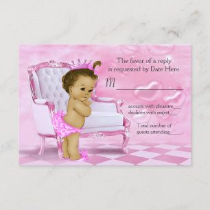 Elegante rosa amerikanische Babyparty-RSVP für Afr RSVP Karte