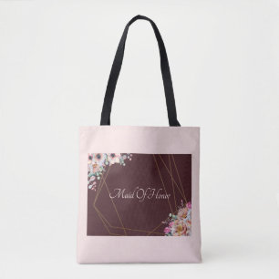 Elegante, rosa Anemone, geometrische Rahmen der Bl Tasche