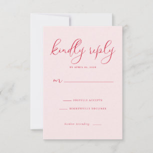 Elegante rosa Antwortkarte RSVP Karte