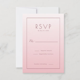 Elegante rosa Antwortkarte RSVP Karte