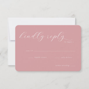 Elegante rosa Antwortkarte RSVP Karte