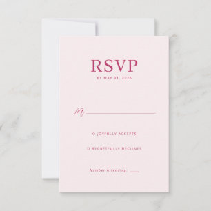 Elegante rosa Antwortkarte RSVP Karte