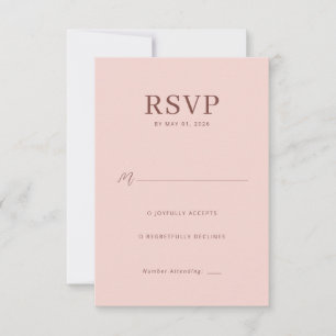 Elegante rosa Antwortkarte RSVP Karte