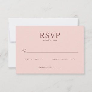 Elegante rosa Antwortkarte RSVP Karte