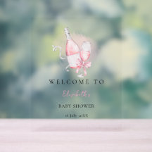 Elegante rosa Aquarell-Moderne Babyparty