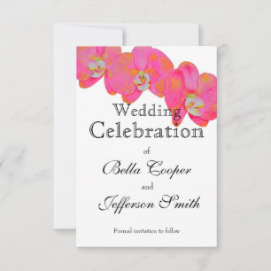 elegante Rosa Aquarell Orchid-Malerei Blumen Save The Date
