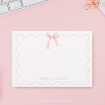 Elegante rosa Aquarell-Schleife personalisierte No