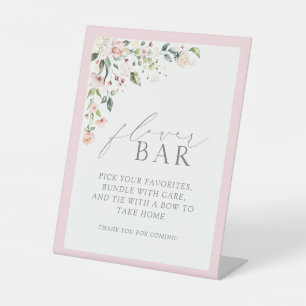 Elegante rosa Aquarelldusche Blume Bar Sockelschild