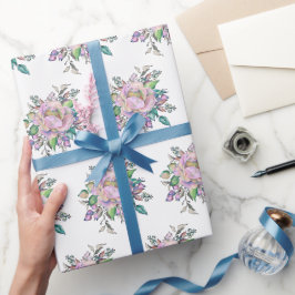 Elegante rosa Aquarellfarben Botanische Blume Geschenkpapier