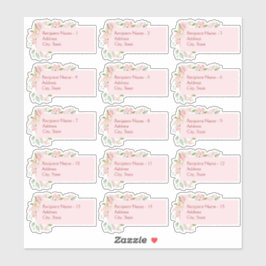 Elegante rosa Aquarellfarben-Rose Mailing Labels