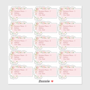 Elegante rosa Aquarellfarben-Rose Mailing Labels