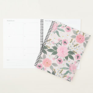 Elegante rosa Aquarellmalerei Planer