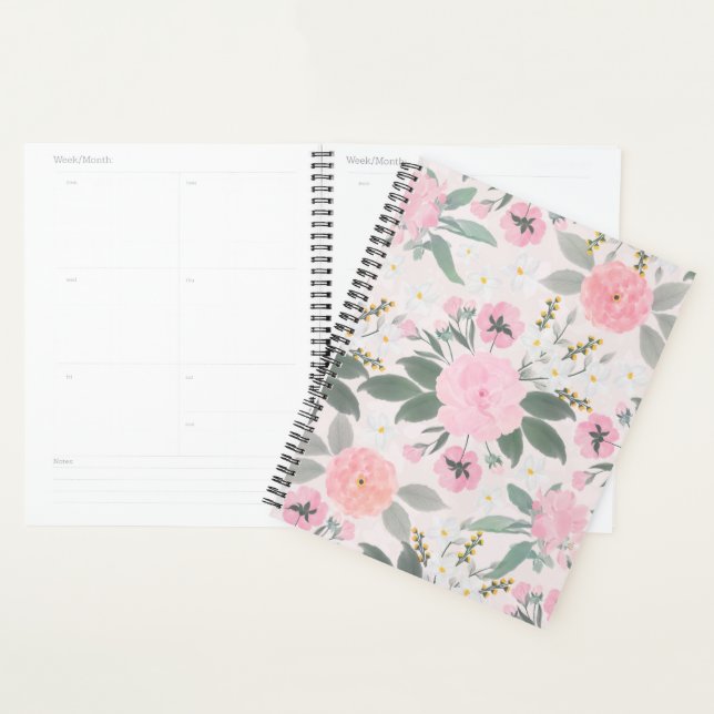 Elegante rosa Aquarellmalerei Planer (Anzeige)