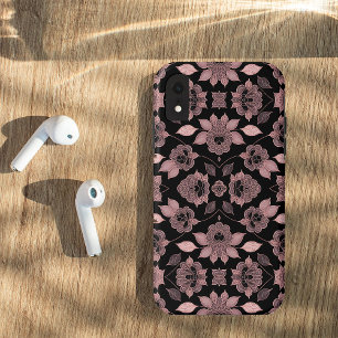 Elegante rosa auf schwarzer Spitze im Vintage-Stil Case-Mate iPhone Hülle