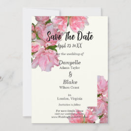 Elegante rosa Azalea & Ivory Save the Date Karte