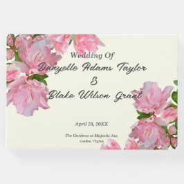 Elegante Rosa Azaleen & Elfenbeinblütenhochzeit Gästebuch