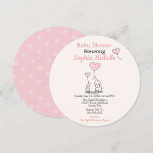 Elegante rosa Baby-Babyparty-Einladung Einladung