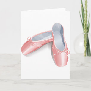 Elegante rosa Ballett-Flats Süße Mädchen-Tanzschuh Karte