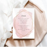 Elegante rosa Bat Mitzvah Empfang Card Begleitkarte<br><div class="desc">Dieses moderne Design besticht durch ein in Gold gerahmtes Aquarelldesign und den eigenen Text. Fügen Sie den Text mithilfe des Vorlagenformulars hinzu. Über die erweiterten Editiermenüs,  auf die Sie mit dem Design-Tool zugreifen können,  können Sie die Schriftart,  Farben und das Layout ändern.</div>