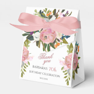 Elegante rosa bemalte Blumenpartygeschenke zum 70. Geschenkschachtel