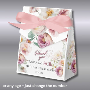 Elegante rosa bemalte Blumenpartygeschenke zum 80. Geschenkschachtel