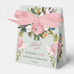 Elegante rosa bemalte Blumenpartygeschenke zum 90. Geschenkschachtel