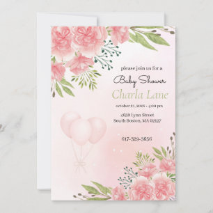 Elegante Rosa Bläsernspülung Einladung