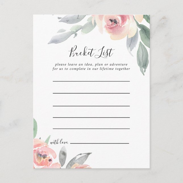 Elegante rosa blaue, bläserne Eimerkarte Postkarte (Vorderseite)