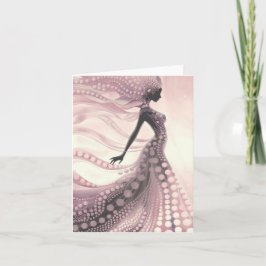 Elegante rosa Blubble Lady Blank Card Feiertagskarte