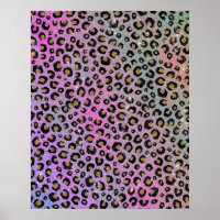 Elegante Rosa Blue Gold Glitzer Black Leopard Prin