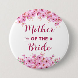 Elegante, rosa, blühende Mutter der Braut Button