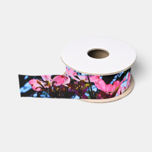 Elegante Rosa Blume Blüten blühen Dogwood Ripsband