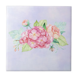 Elegante Rosa Blume Fliese